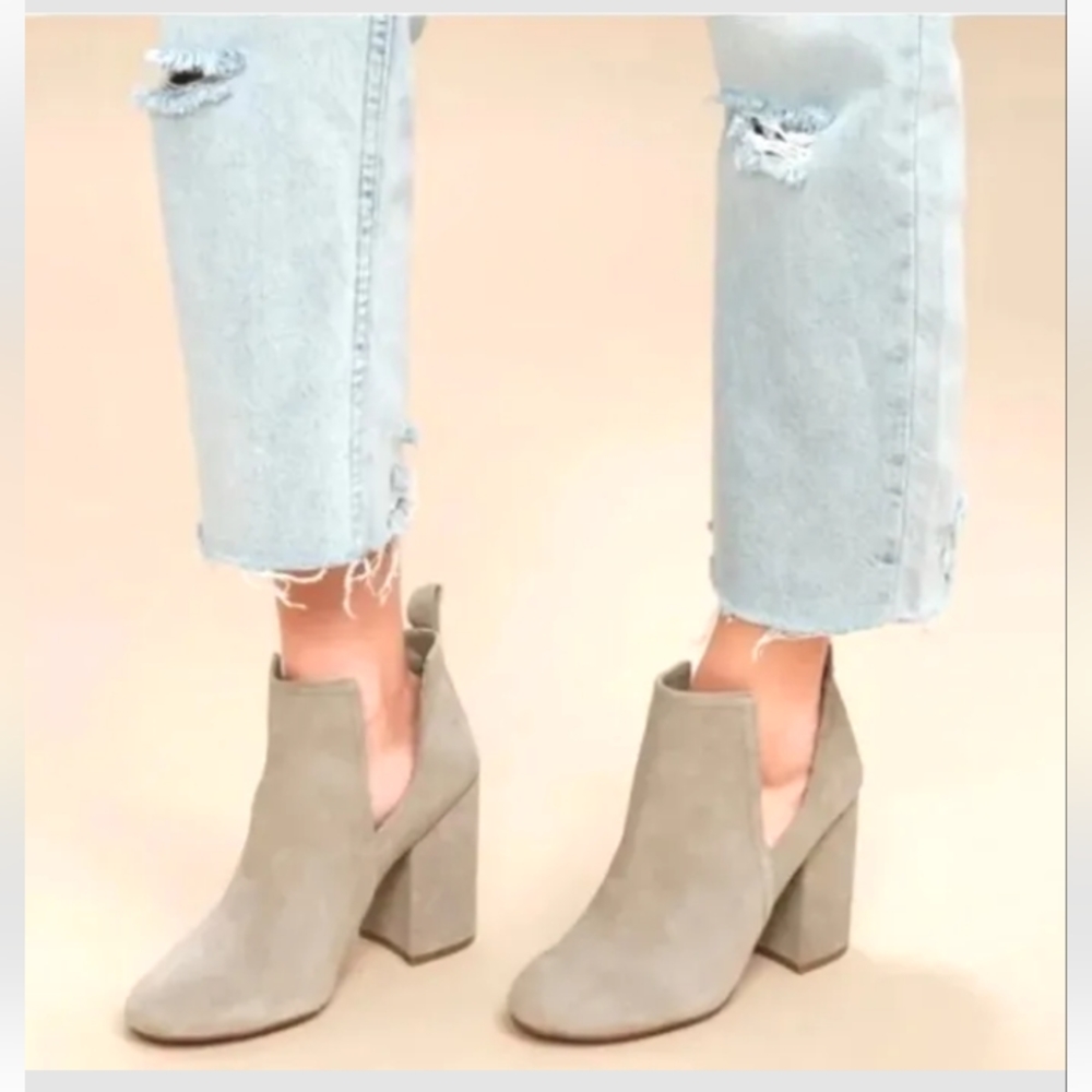 Steve Madden taupe Norelle Boots Taupe leather Cut Out Ankle Booties size 11 M